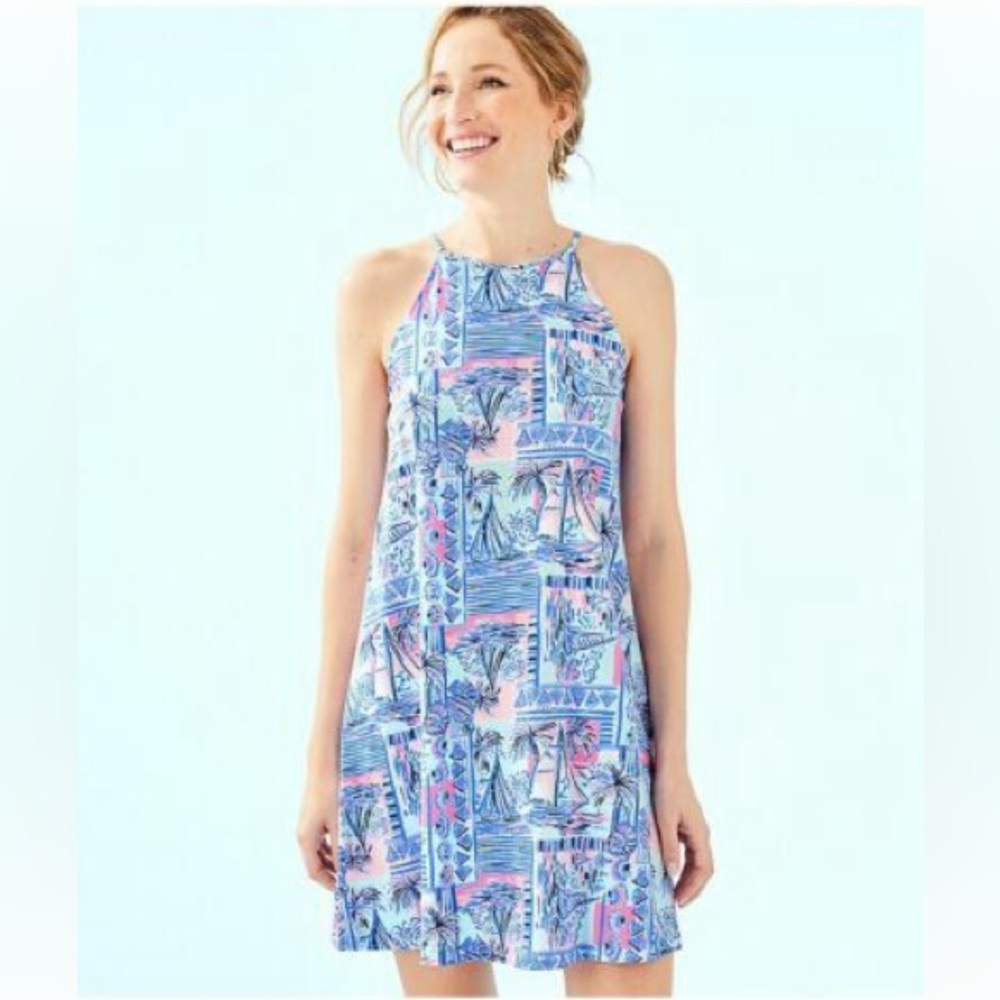 Lilly Pulitzer Margot Swing Dress in Whisper Blue Oh Buoy Large
